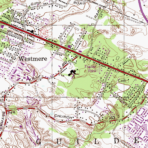 Topographic Map of Westmere Elementary School, NY