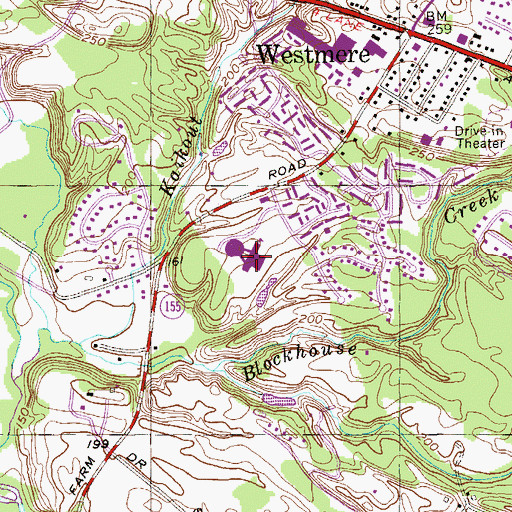 Topographic Map of Farnsworth Middle School, NY