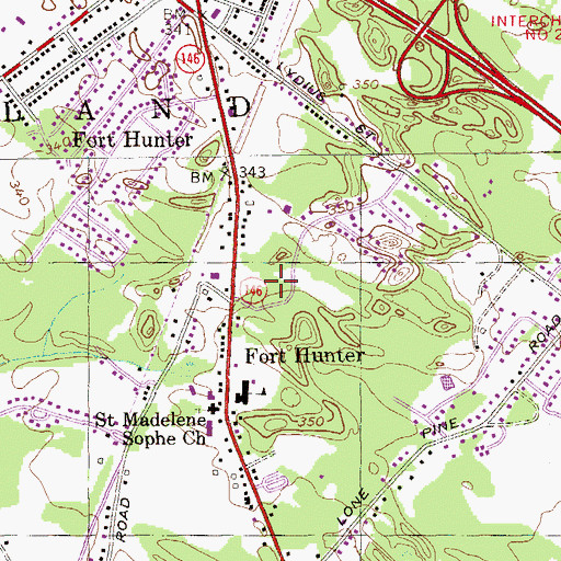 Topographic Map of Pine Bush Elementary School, NY