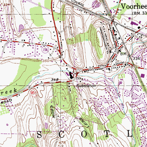 Topographic Map of Voorheesville Elementary School, NY