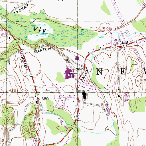 Topographic Map of C A Bouton Middle-Senior High School, NY