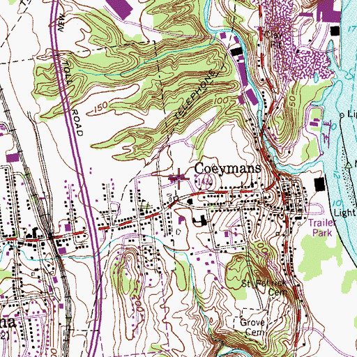 Topographic Map of Pieter B Coeymans School, NY