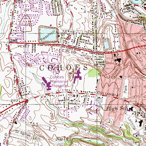 Topographic Map of Harmony Hill School, NY