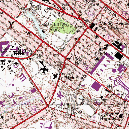 Topographic Map of School Number 24 (historical), NY