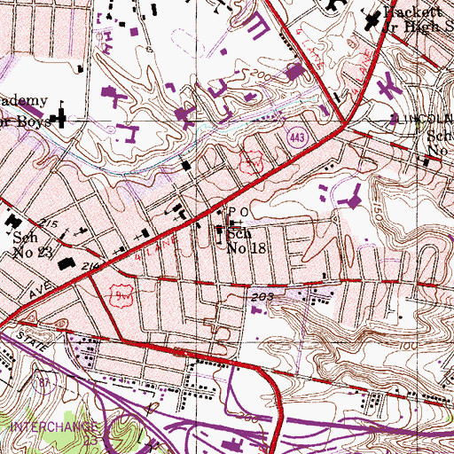Topographic Map of Delaware Community School, NY