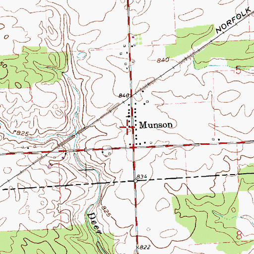 Topographic Map of Munson Post Office (historical), MI