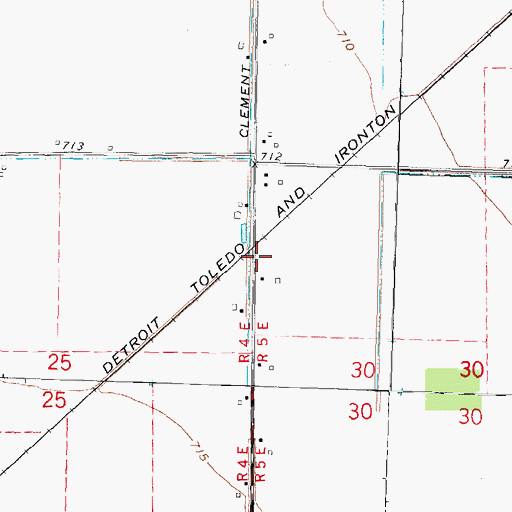 Topographic Map of Mulberry Station, MI
