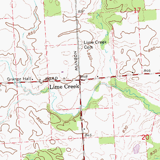 Topographic Map of Limecreek Post Office (historical), MI