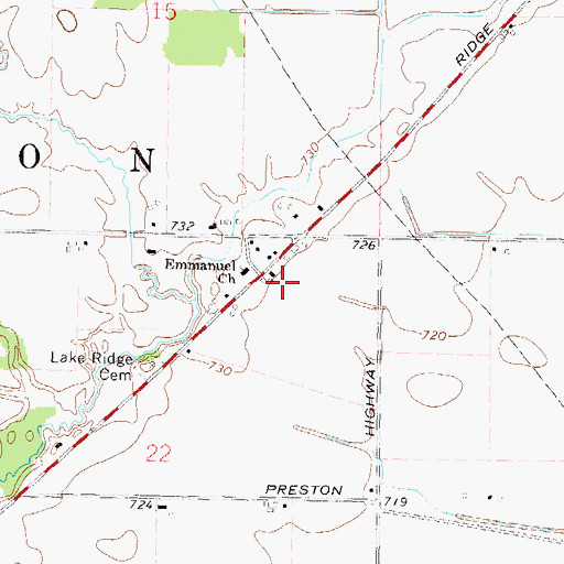 Topographic Map of Lakeridge Post Office (historical), MI
