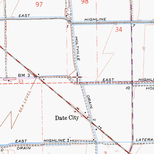 Topographic Map of Holtville Drain Two, CA