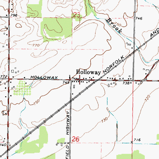 Topographic Map of Holloway Post Office (historical), MI