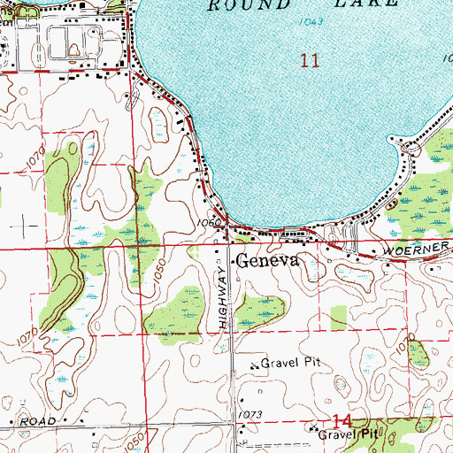 Topographic Map of Geneva Post Office (historical), MI