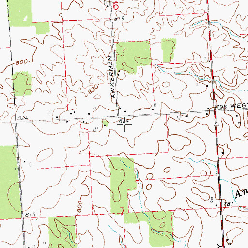 Topographic Map of Fruit Ridge Post Office (historical), MI