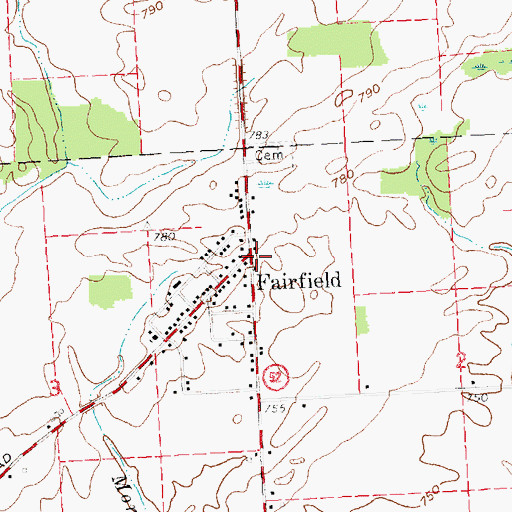 Topographic Map of Fairfield Post Office (historical), MI