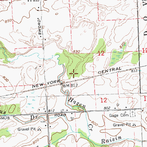 Topographic Map of Dover Post Office (historical), MI