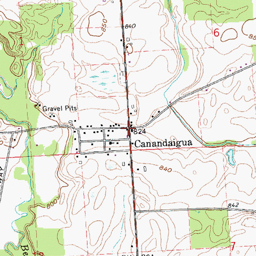 Topographic Map of Canandaigua Post Office (historical), MI