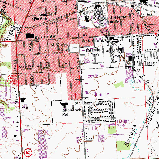 Topographic Map of Bethel Baptist Church, MI