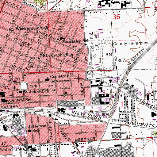 Topographic Map of New Hope Tabernacle Church, MI