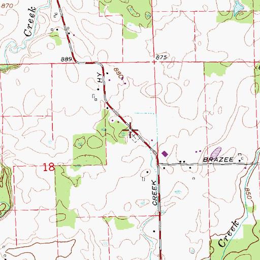 Topographic Map of West Adrian United Church, MI