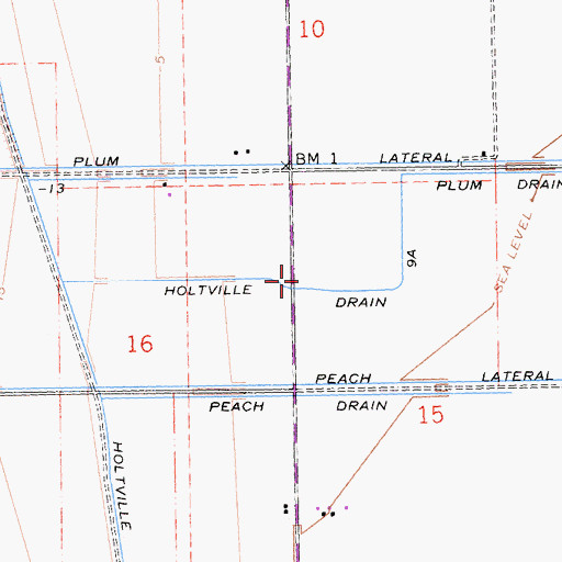 Topographic Map of Holtville Drain Nine A, CA