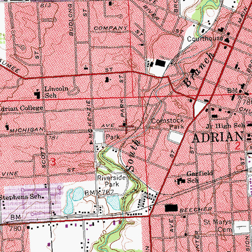 Topographic Map of Bible Missionary Church, MI