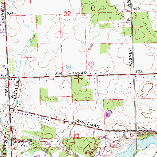 Topographic Map of Faith Baptist Church, MI