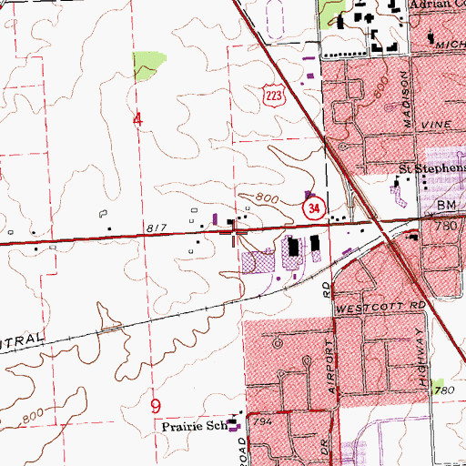 Topographic Map of Maple Woods Manufactured Home Community, MI