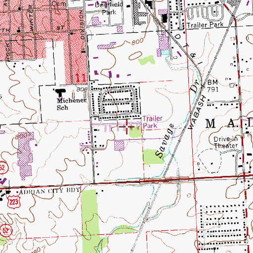 Topographic Map of Sterling Estates Mobile Home Park, MI