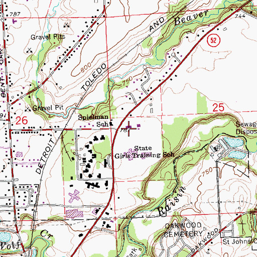 Topographic Map of Jackson Community College, MI