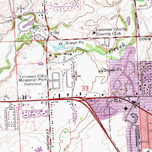 Topographic Map of Lenawee Christian Elementary School, MI