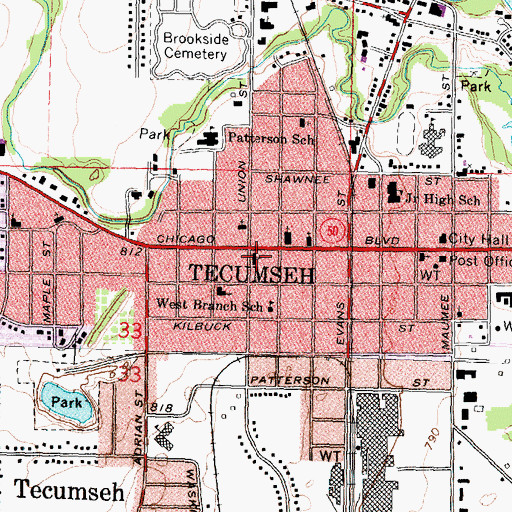 Topographic Map of Church of Christ, MI