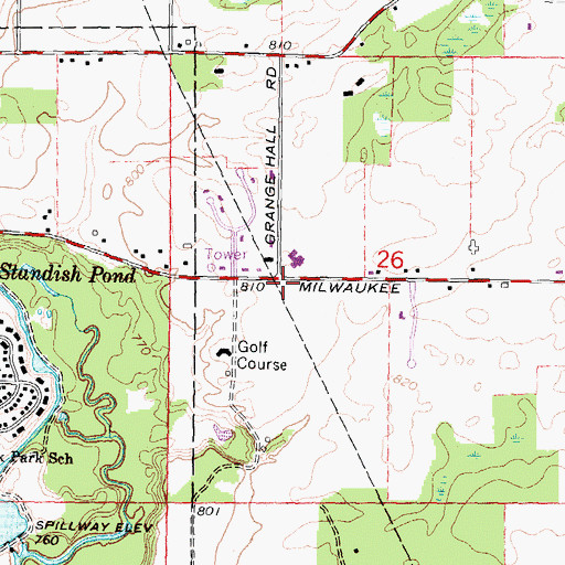 Topographic Map of First Baptist Church, MI