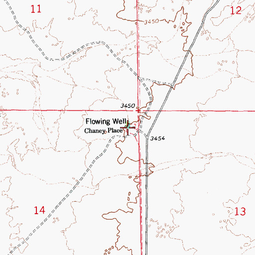 Topographic Map of Chaney Place, AZ