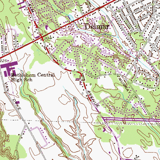 Topographic Map of Bethlehem Lutheran Church, NY