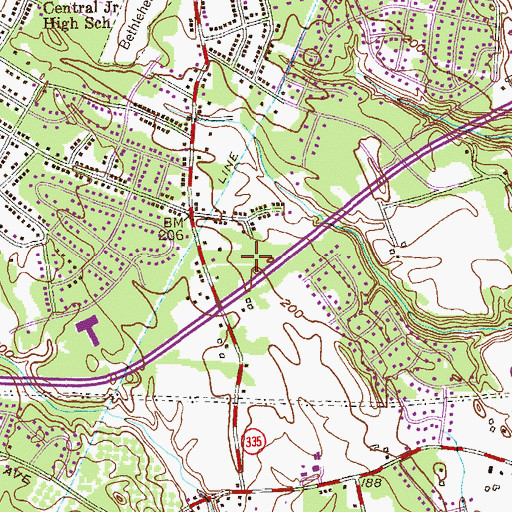 Topographic Map of Delmar Full Gospel Church, NY