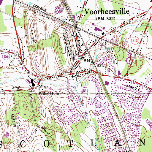 Topographic Map of First United Methodist Church of Voorheesville, NY