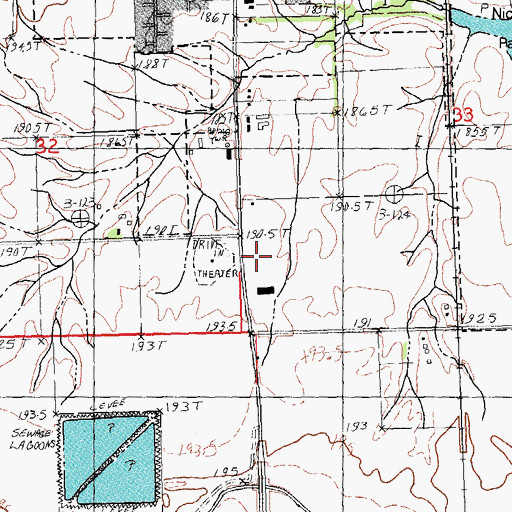 Topographic Map of South Jacksonville Number 4 Election Precinct, IL