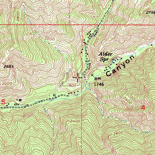 Topographic Map of Holy Jim Canyon, CA