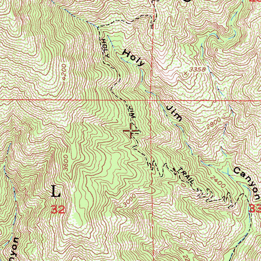 Topographic Map of Holy Jim Trail, CA