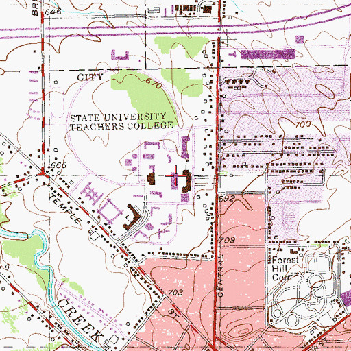 Topographic Map of Daniel A Reed Library, NY