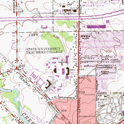 Topographic Map of Maytum Hall, NY