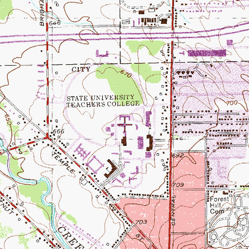 Topographic Map of King Concert Hall, NY