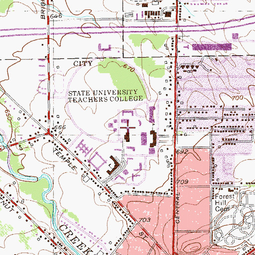 Topographic Map of Juliet J Rosch Recital Hall, NY