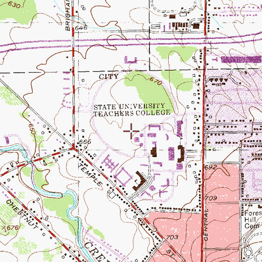 Topographic Map of Steele Hall, NY