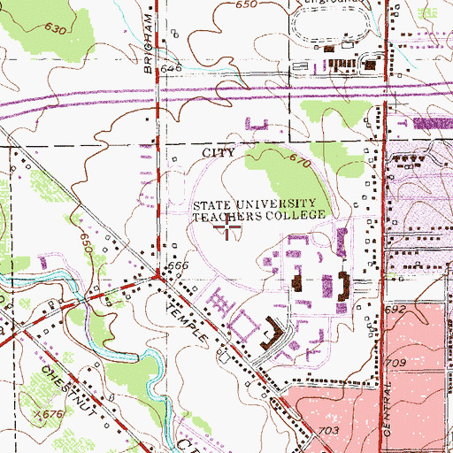 Topographic Map of University Stadium, NY