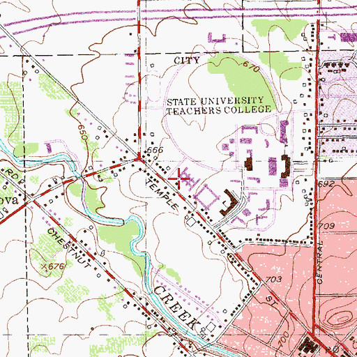 Topographic Map of Hendrix Hall, NY