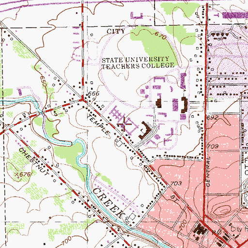 Topographic Map of Disney Hall, NY