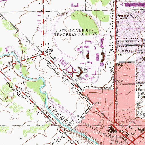Topographic Map of Kasling Hall, NY