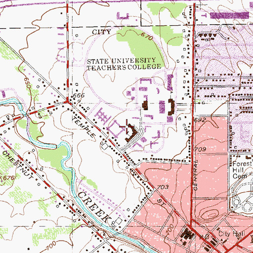 Topographic Map of Grissom Hall, NY
