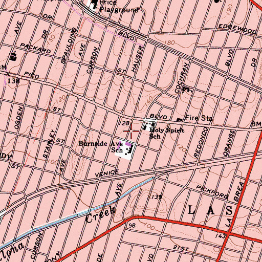Topographic Map of Holy Spirit School, CA